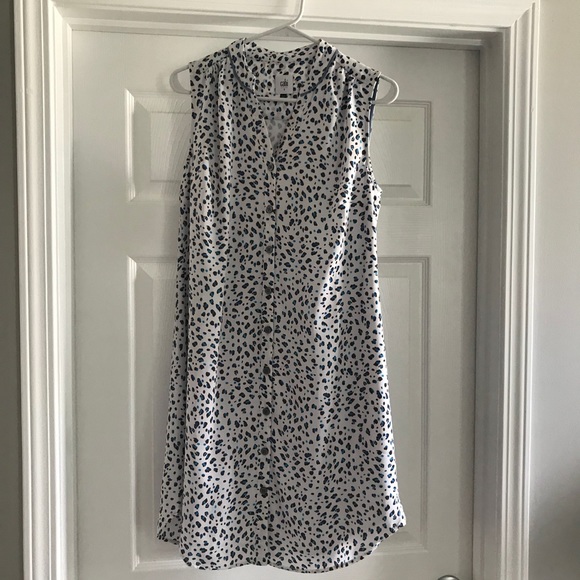blue and white leopard print dress